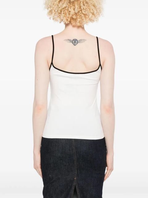 Self-Portrait stretch-cotton tank top - White