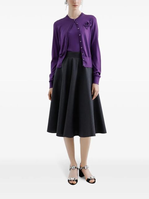 Dolce & Gabbana floral appliqué cardigan - Purple