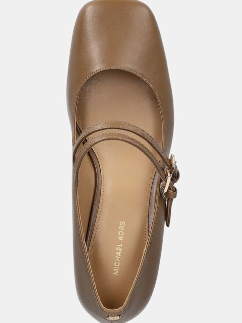 MICHAEL Michael Kors czółenka skórzane Matilda kolor beżowy na słupku 40F5MTMP1L.297