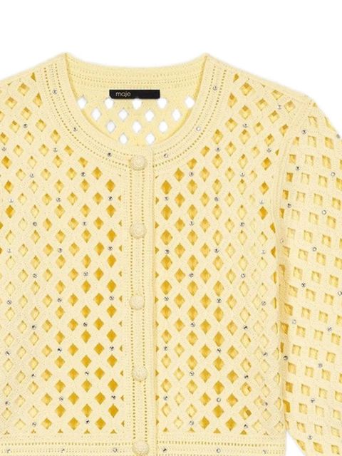 Maje openwork embellished cardigan - Yellow - zdjęcie produktu nr 2
