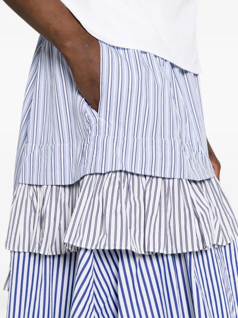 Comme Des Garçons striped-pattern midi skirt - Blue