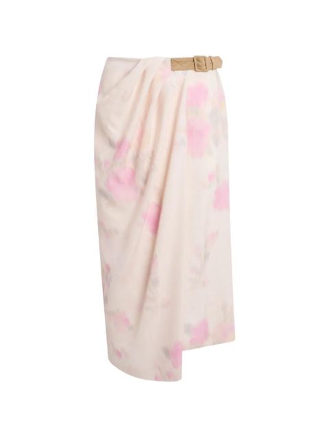 Moschino floral-print belted midi wrap skirt - Neutrals - zdjęcie produktu nr 1