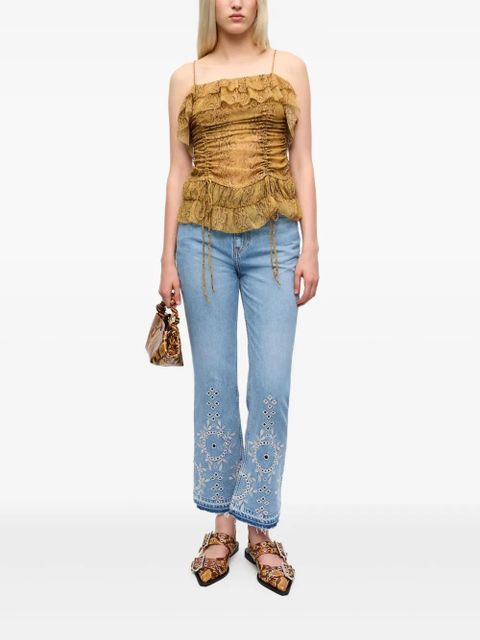 GANNI broderie-anglaise jeans - Blue