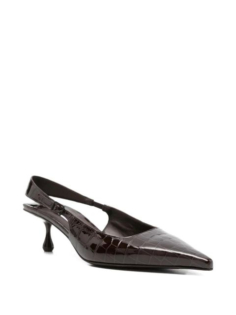 Jimmy Choo Amel crocodile-effect slingback pumps - Brown - zdjęcie produktu nr 2