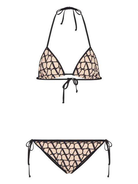Valentino Garavani Toile Iconographe side-tie bikini - Neutrals
