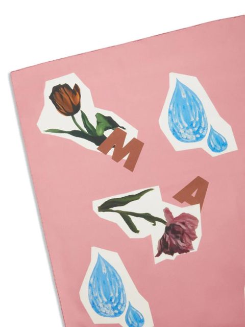 Marni floral-print silk scarf - CFC33 pink