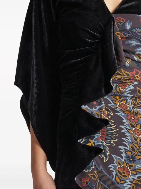 ETRO paisley contrasting print dress - Black