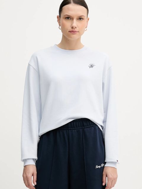 Tommy Hilfiger bluza damska kolor niebieski z aplikacją WW0WW49418 - zdjęcie produktu nr 1