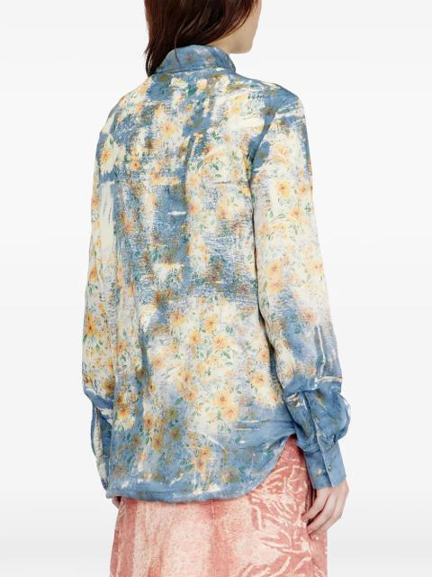 Diesel C-ASSY floral-print long-sleeve shirt - Blue