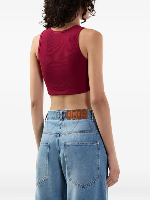 GCDS logo-embroidered tank top