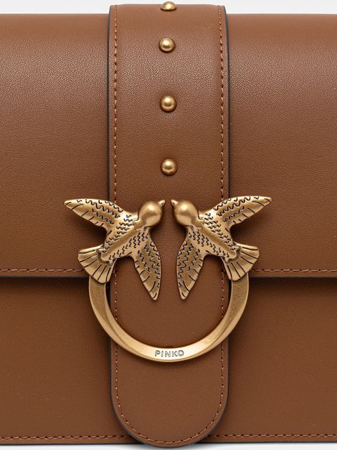 Pinko torebka skórzana kolor brązowy 105857 A0F1