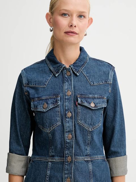 Levi's sukienka kolor niebieski mini rozkloszowana A7592