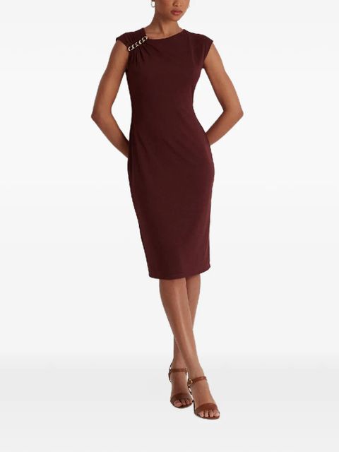 Lauren Ralph Lauren ruched chain dress - Brown