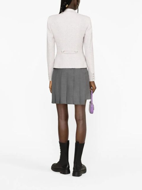 Alessandra Rich embellished single-breasted tweed blazer - Pink