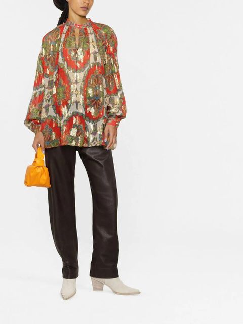 ETRO paisley-print silk blouse - Red - zdjęcie produktu nr 2