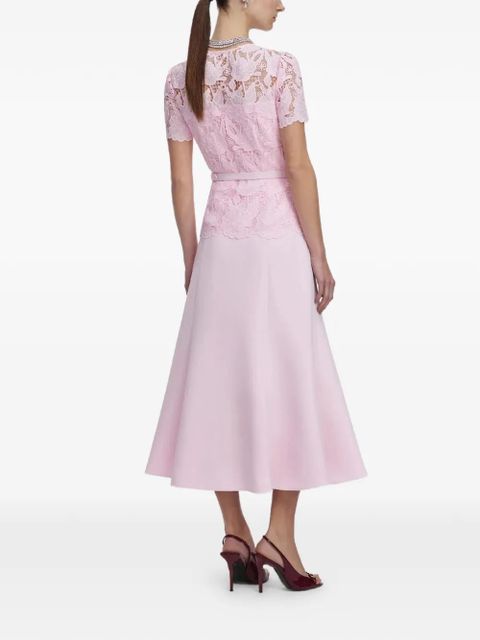 Self-Portrait lace jewelled midi dress - Pink