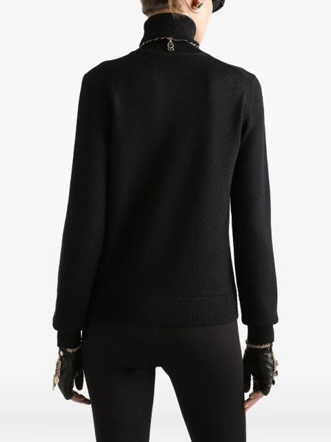 Dolce & Gabbana turtleneck ribbed jumper - Black