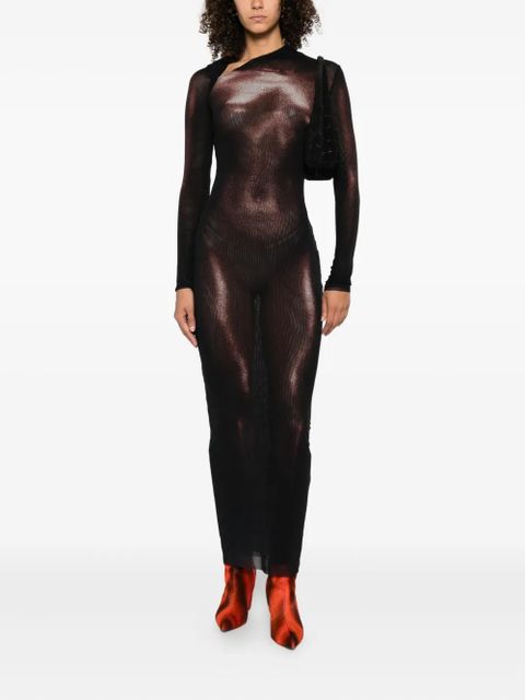 Jean Paul Gaultier body-print long dress - Black