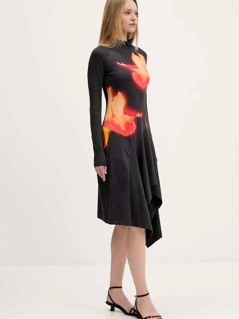 Desigual sukienka MILA kolor czarny mini rozkloszowana 25WWVK40 - zdjęcie produktu nr 2