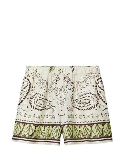 Tory Burch silk camp shorts - Neutrals - zdjęcie produktu nr 1