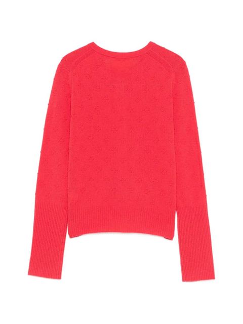 Guest In Residence pointelle-knit cashmere cardigan - Red - zdjęcie produktu nr 2