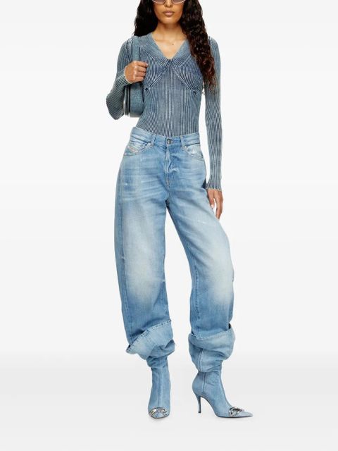 Diesel ribbed V-neck top - Blue - zdjęcie produktu nr 2