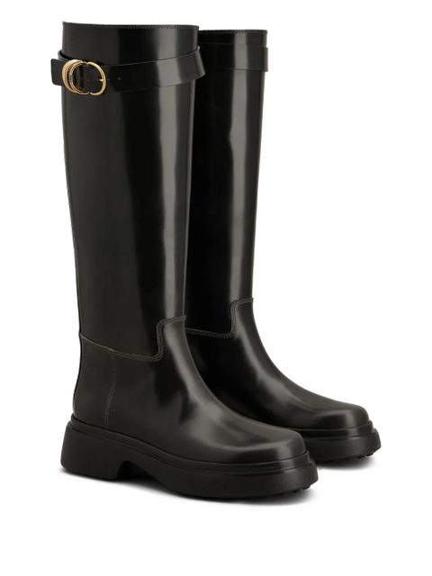 Tod's leather knee-high boots - Black - zdjęcie produktu nr 2