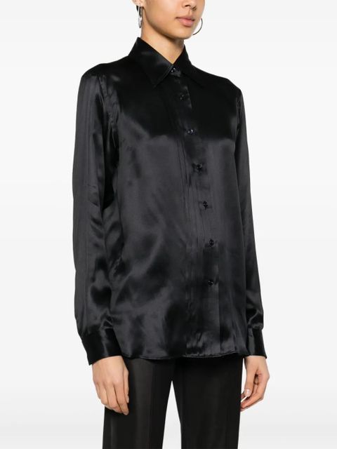 TOM FORD Camicia in Seta con Dettaglio Plissettato - Black