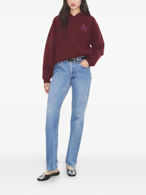 Tory Burch cropped pony hoodie - Red - zdjęcie produktu nr 2