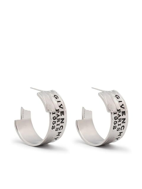 Givenchy logo-engraved hoop earrings - Silver - zdjęcie produktu nr 1