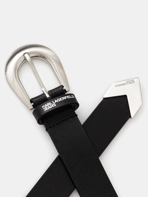 Karl Lagerfeld Jeans pasek skórzany damski kolor czarny A4W33094 - zdjęcie produktu nr 2