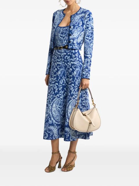 ETRO floral-detail paisley-print midi dress - Blue - zdjęcie produktu nr 2