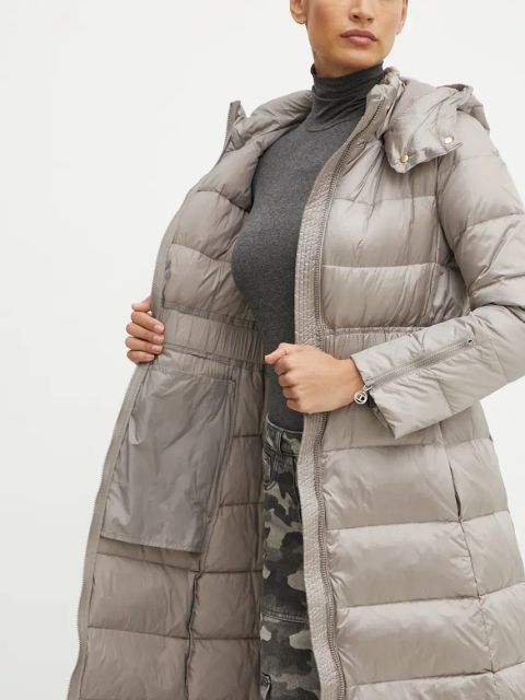 Twinset kurtka puchowa damska kolor szary zimowa 242TT2380