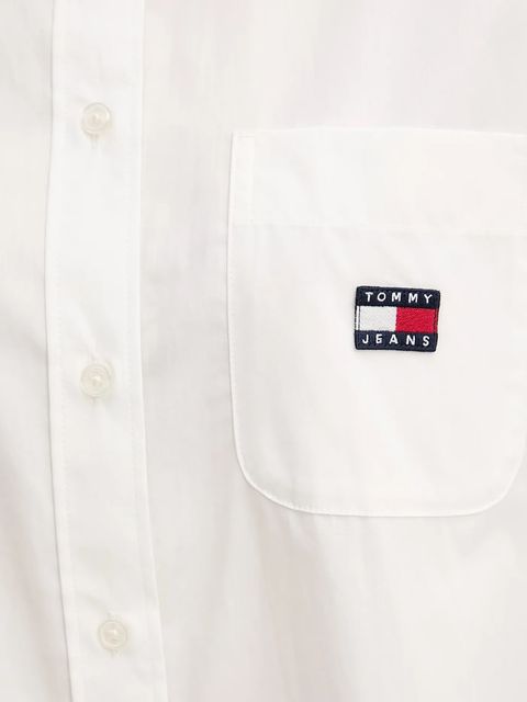 Tommy Jeans sukienka bawełniana kolor biały mini oversize DW0DW21122