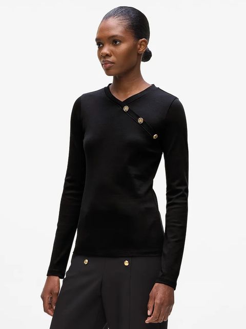 Karl Lagerfeld longsleeve bawełniany kolor czarny A4W17043 - zdjęcie produktu nr 1