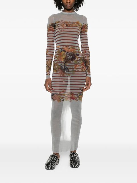 Jean Paul Gaultier striped printed maxi dress - Grey - zdjęcie produktu nr 2