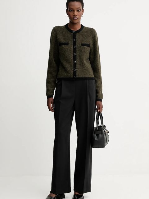 Calvin Klein spodnie damskie kolor czarny szerokie high waist LV044D663G - zdjęcie produktu nr 2