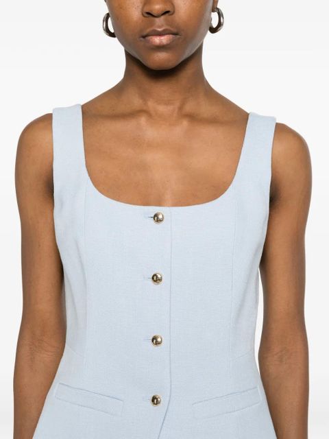 Maje button-up sleeveless top - Blue