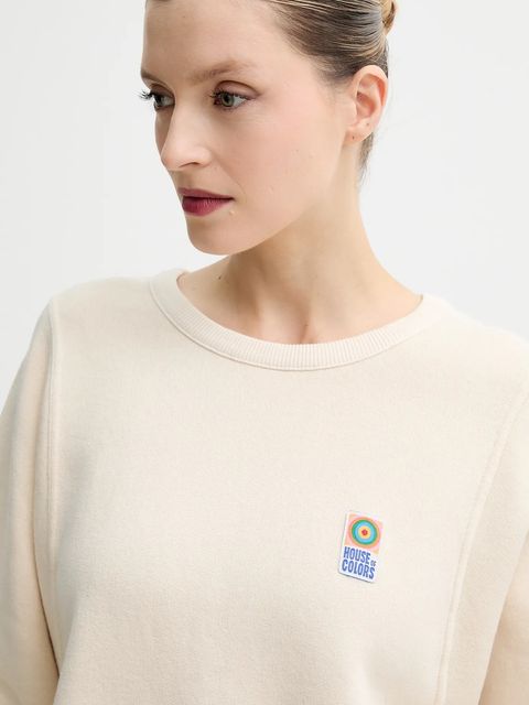 American Vintage bluza damska kolor beżowy z aplikacją FIK03A