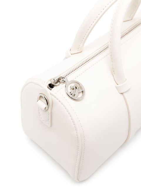 Longchamp logo-debossed leather tote bag - White