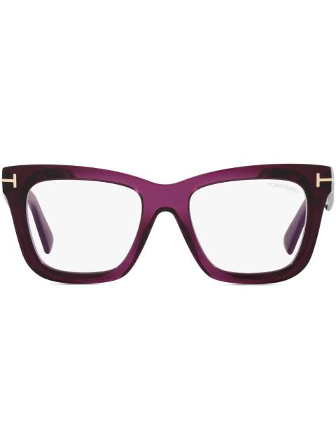 TOM FORD Eyewear Blue Block square-frame glasses - Purple - zdjęcie produktu nr 1