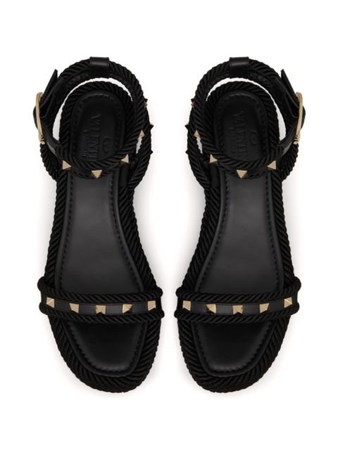 Valentino Garavani 45mm Rockstud flatform sandals - Black