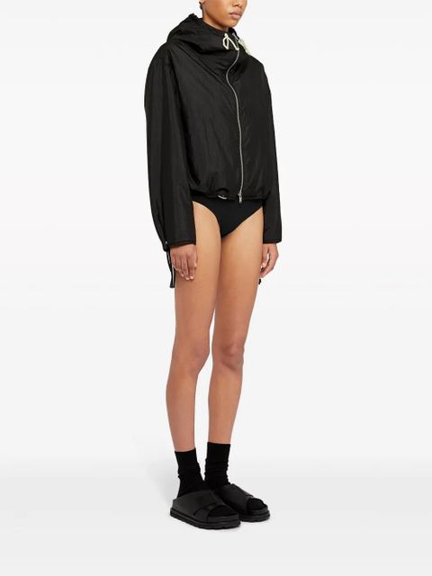 Jil Sander zip-up hooded jacket - Black