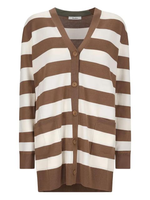 Max Mara striped-pattern wool cardigan - Brown - zdjęcie produktu nr 1