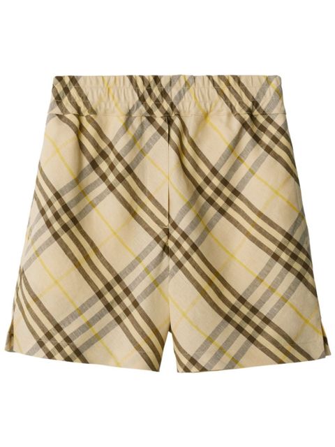Burberry Check linen shorts - Neutrals - zdjęcie produktu nr 1