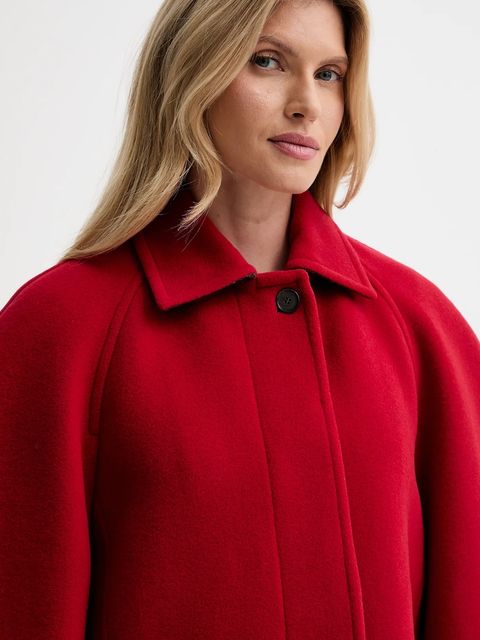 Filippa K płaszcz z dodatkiem wełny kolor czerwony 31614