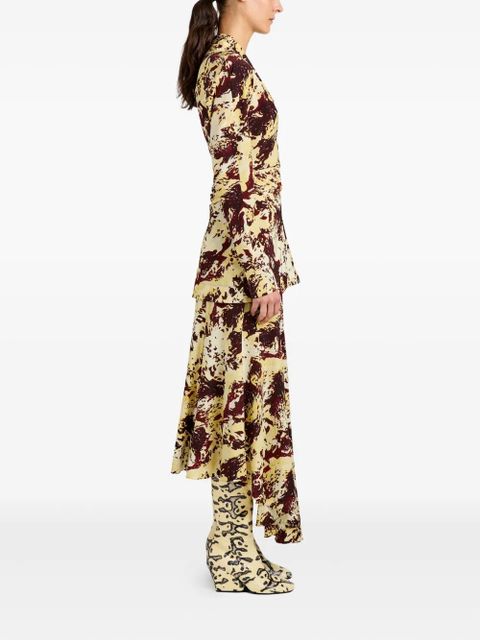 Proenza Schouler Joelle printed midi skirt - Yellow