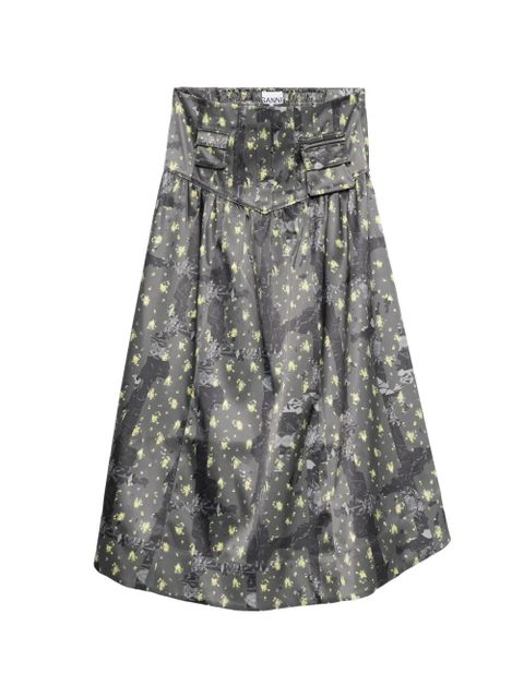 GANNI pocket floral maxi skirt - Grey - zdjęcie produktu nr 1