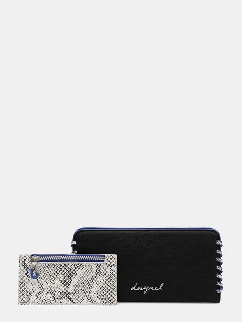 Desigual portfel CAPSULE TINY ZIP FIO damski kolor czarny 25WAYP12 - zdjęcie produktu nr 1