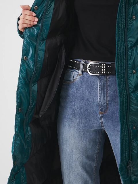 Medicine płaszcz puchowy damski kolor zielony zimowy